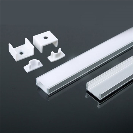 PERFIL ALUMIN. 17,4x7x2000mm DIFUSOR LISO OPALINO V-TAC 3355 - 8953355