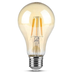 LAMPADA LED 4W A60 E27 FILAMENT AMBER GLASS 2200K V-TAC 4498 - 8954498