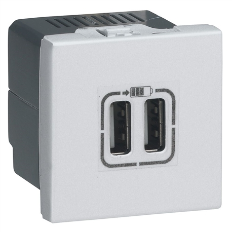 MOSAIC TOMADA 2xUSB  A+A ] 2,4A BRANCO LEGRAND 278594L - 278594L