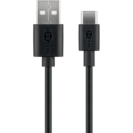 Cabo SuperSpeed USB2.0 A macho - USB-C macho 2.0m - PRETO - 500-59122