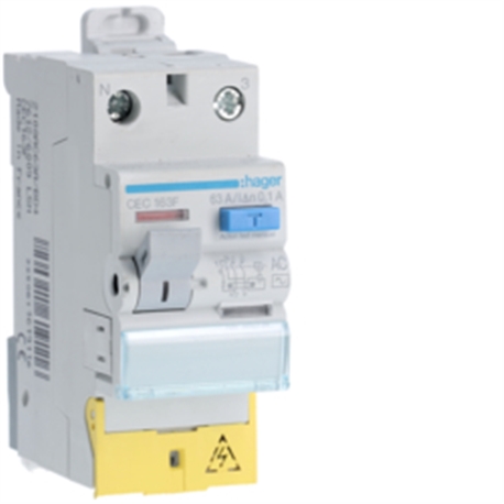 Int. dif. 1P+N 63A 100mA AC c/bornes des CEC163F - CEC163F