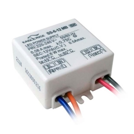 DRIVER LED Input 198-264Vac Out 12Vdc 500mA 6W SS-6-12 MB - 500SS612MB
