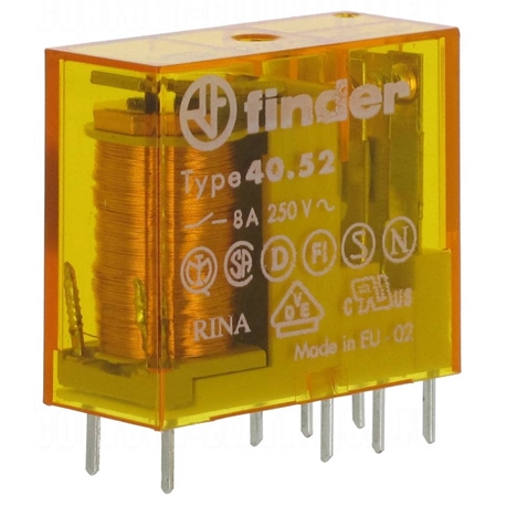 Relé DPDT 12VAC 8A FINDER 40.52.8.012.0000 - 405280120000