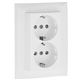 TOMADA DUPLA SCHUKO MONOB C/OBTUR BRANCA 90332CBR - 90332CBR