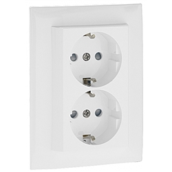 TOMADA DUPLA SCHUKO MONOB C/OBTUR BRANCA 90332CBR