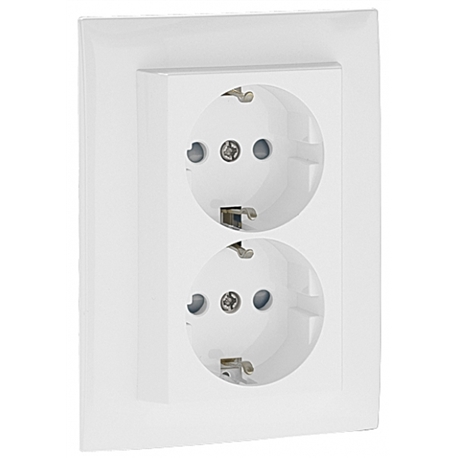 TOMADA DUPLA SCHUKO MONOB C/OBTUR BRANCA 90332CBR - 90332CBR
