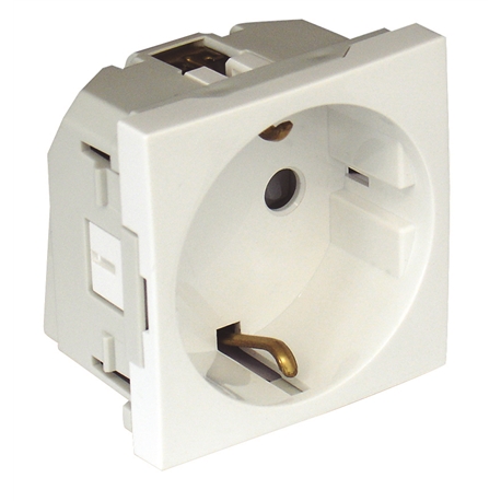 TOMADA SCHUKO ALV. PLANOS OBTUR. 2 MÓDULOS BRANCA 45129SBR - 45129SBR