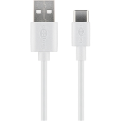 Cabo USB A 2.0 macho - USB C - 1.0m BRANCO Goobay 45563 - 500-45563
