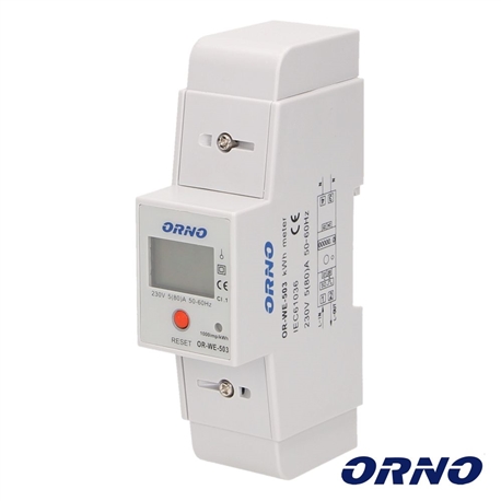 Contador Energia 230V/80A 2 Módulos Calha Din ORNO OR-WE-503 - OR-WE-503