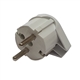 FICHA MACHO TIPO SCHUKO 16A C/ TERRA SAIDA LATERAL BRANCA - 1102BR