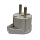 FICHA MACHO TIPO SCHUKO 16A C/ TERRA SAIDA LATERAL BRANCA #2 - 1102BR