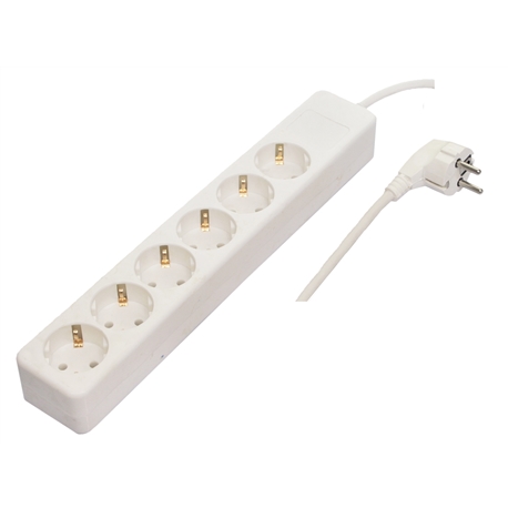BLOCO TOMADAS SEXTUPLO C/ TERRA 3.0MT 3G1,5 BRANCO 6230 - 6230