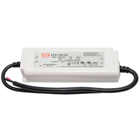 FONTE ALIMENT. 24VDC 6.3A 150W IP67 MEAN WELL LPV-150-24 - LPV-150-24