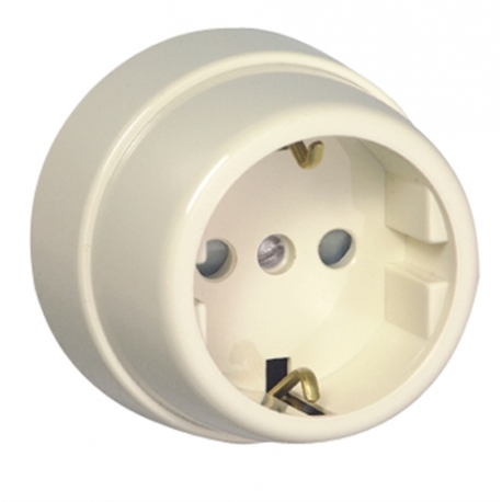 TOMADA SCHUKO COM OBTURADOR MARFIM 26132CMF - 26132CMF