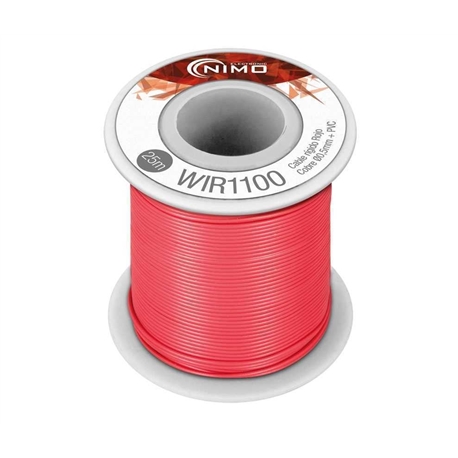 BOBINE MULTIFILAR 0,5MM VERMELHO 25M - 016-0209