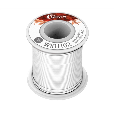 Bobine de fio de cobre multifilar 1x0.14mm branco 25m - 016-0211