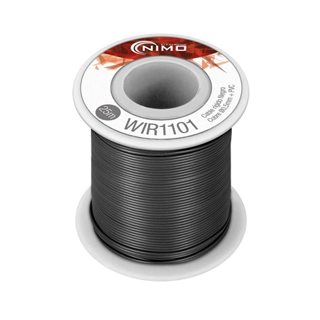 BOBINE MULTIFILAR 0,5MM PRETO 25M - 016-0210