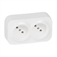 TOMADA DUPLA S/ TERRA 2x2P S/ OBTURADOR BRANCO FORIX 782412 - 782412