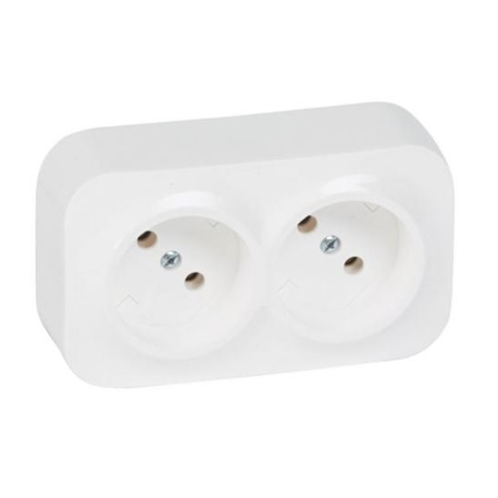 TOMADA DUPLA S/ TERRA 2x2P S/ OBTURADOR BRANCO FORIX 782412 - 782412