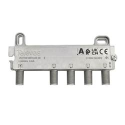 REPARTIDOR INTERIOR 5-2400MHz 4D 9/8dB "F" DC TELEVES 519504
