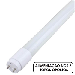 LAMPADA LED T8 VIDRO 18W 4000K Fase/Neutro Topos Opostos - 50/T8V-18W/4K-1.2M
