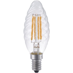LAMPADA CHAMA TORCIDA 4W 2200K E14 250Lm CL FILAMENTO Dim