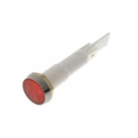 Indicador com lâmpada de neon vermelho 230VAC Ø13.3mm - 017-0227