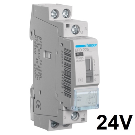 Contactor c/cmdo manual 25A, 2NA, 24V 1M ERD225 - ERD225