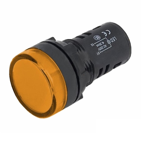 Sinalizador Redondo Painel furo Ø16mm 230V Amarelo - 500LL9056-3