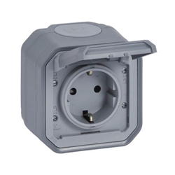 Plexo New IP55 Tomada 2P+T Schuko Lig. paraf LEGRAND 069733L