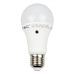 LAMPADA LED 9W 2700K A60 E27 806LM C/ SENSOR V-TAC 4459