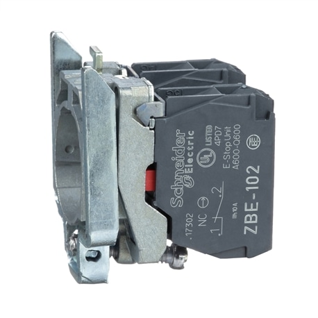 BLOCO CONTACTOS 2NF C/ ARO FIX. METÁLICO SCHNEIDER ZB4BZ104 - ZB4BZ104